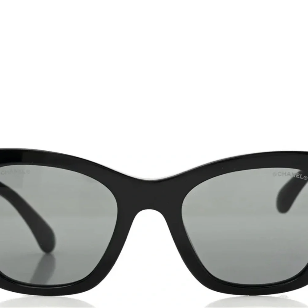 CHANEL Acetate Square CC Heart Sunglasses 5478-A Black - Picture 3 of 8